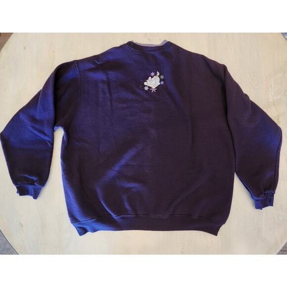 VTG Morning Sun Purple Kittens Winter Snowflake Sweatshirt Grandmacore - Picture 3 of 7